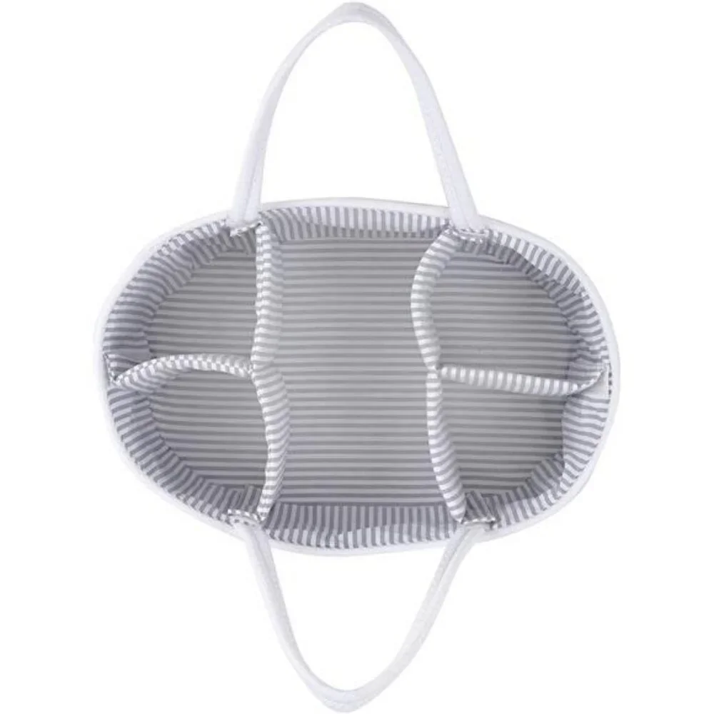 XXL Cotton Rope Diaper Caddy Extra Large Baby Nursery Storage Bin with Divider